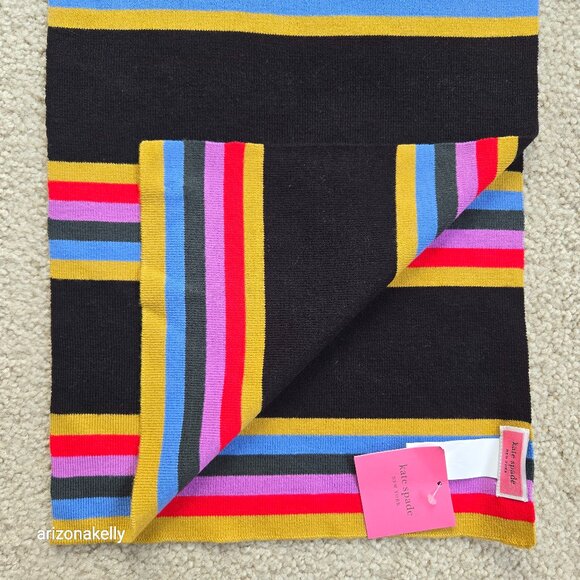 kate spade Accessories - NWT Kate Spade Multi Stripe Wool Blend Scarf